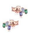 Rectangle CZ Stone Silver Ear Stud STS-5331